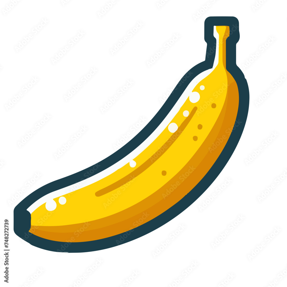 Banana icon vector outline and silhouette.