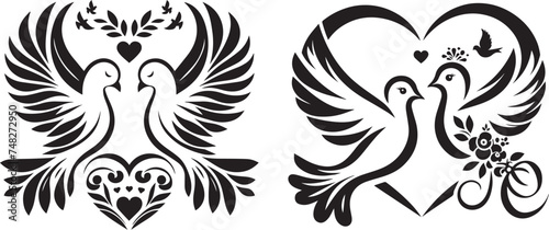 pigeon, wedding doves in love laser cutting engraving