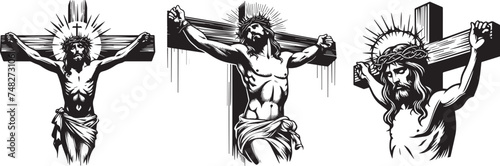 jesus christ on the cross laser cutting engraving photo