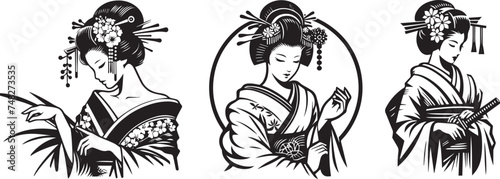 Japanese geisha, beautiful woman