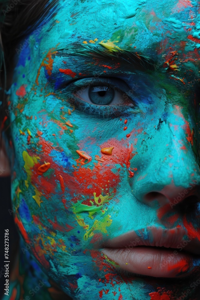 a person with paint on their face