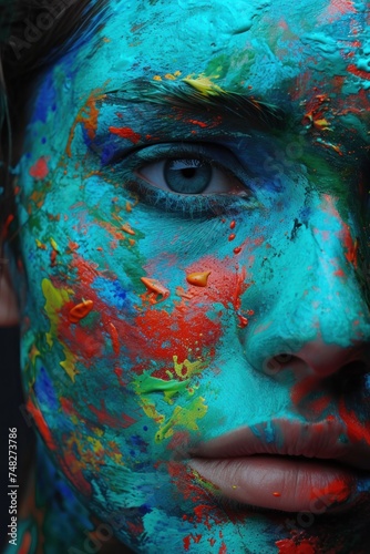 a person with paint on their face