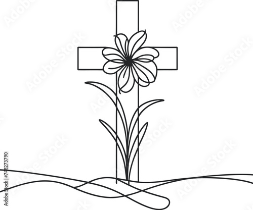 Jesus, Mary and in continuous line drawing, minimalist, simplicity contour, christian pray, 