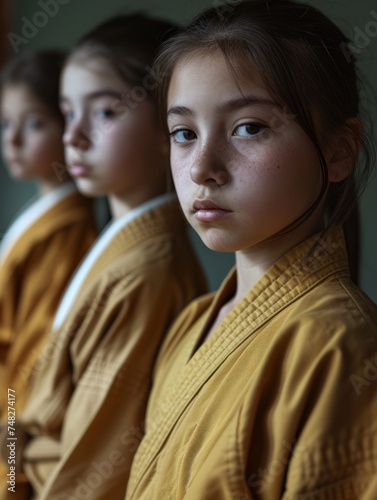 a group of girls in yellow robes © sam