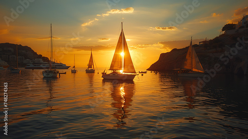 sailboat at sunset © Manja