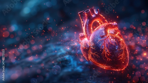 3d mockup of a heart shown in abstract animation