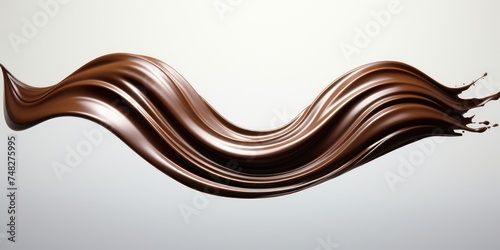 a chocolate swirl in a white background