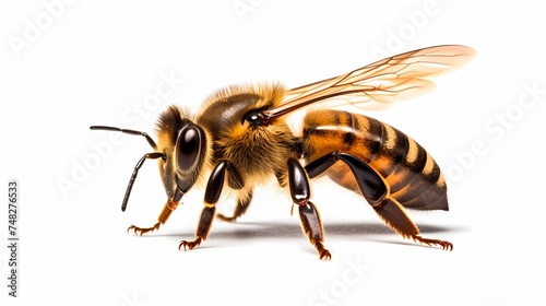 honey bee landing isolated on transparent background cutout © Michel 