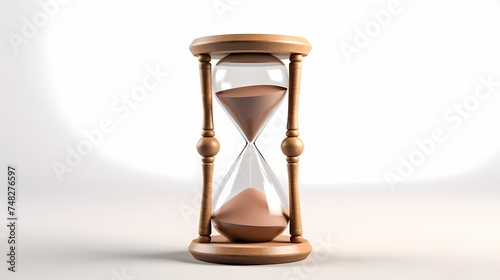 Hourglass isolated on white background. 3D illustration
