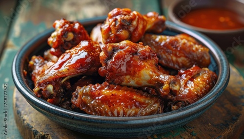 a bowl of chicken wings