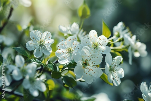 a close up of white flowers © sam