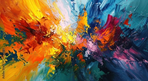 a colorful painting with different colors