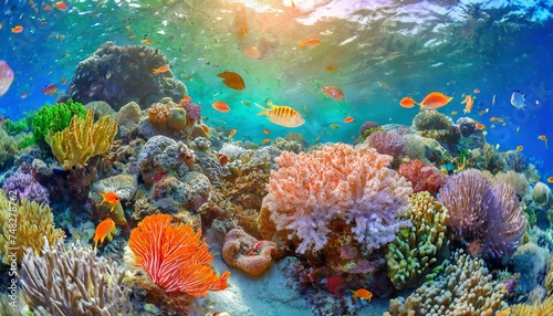 Wallpaper Mural Arrecife coral con colores vivos lleno de vida Torontodigital.ca