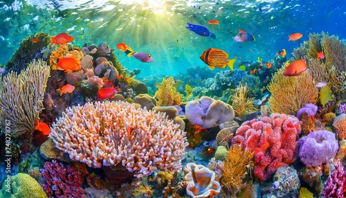 Wallpaper Mural Arrecife coral con colores vivos lleno de vida Torontodigital.ca