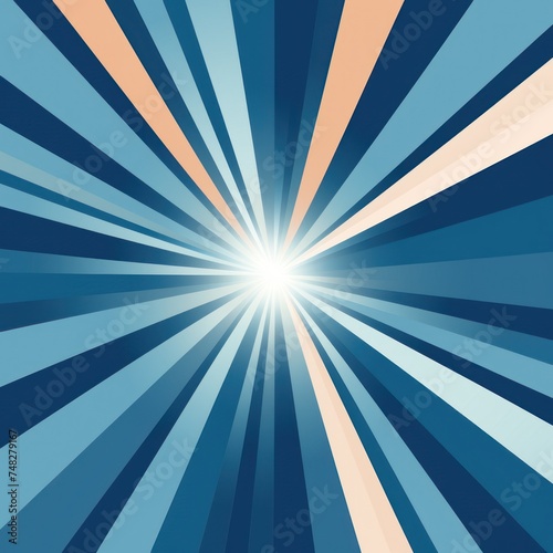 a blue and white sunburst