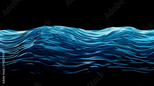 ocean water surface waves , isolated on transparent background cutout.