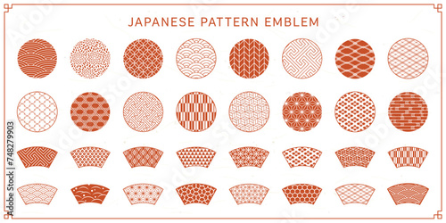 日本の伝統的な和柄のフレームセット