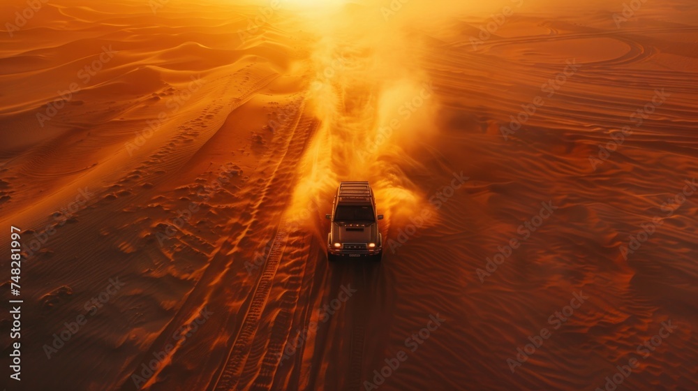 Off-road desert safari adventure in Dubai - obrazy, fototapety, plakaty 