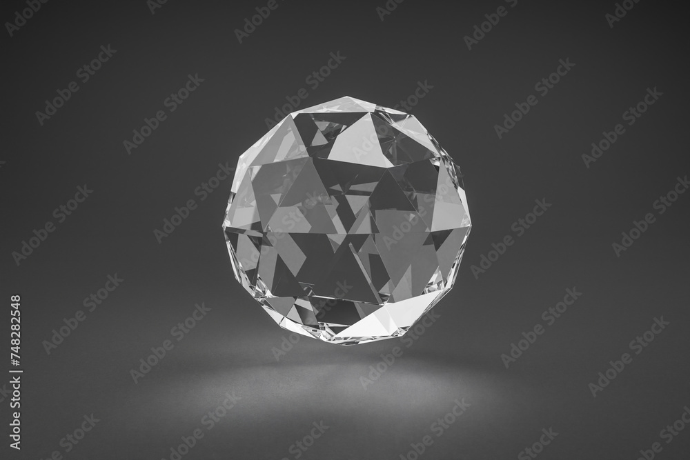 glass sphere floating in the air over infinite single colored background, cosmetic product presentation, 3D Illustration glass sphere floating in the air over infinite single colored background, cosmetic product presentation, 3D Illustration