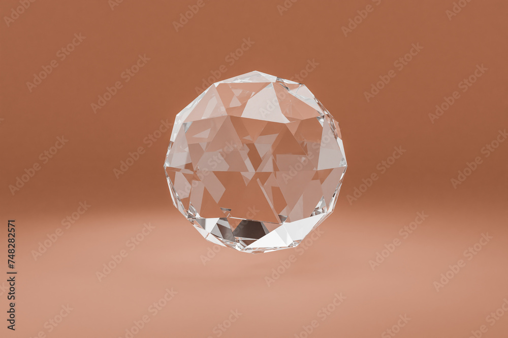 glass sphere floating in the air over infinite single colored background, cosmetic product presentation, 3D Illustration glass sphere floating in the air over infinite single colored background, cosmetic product presentation, 3D Illustration