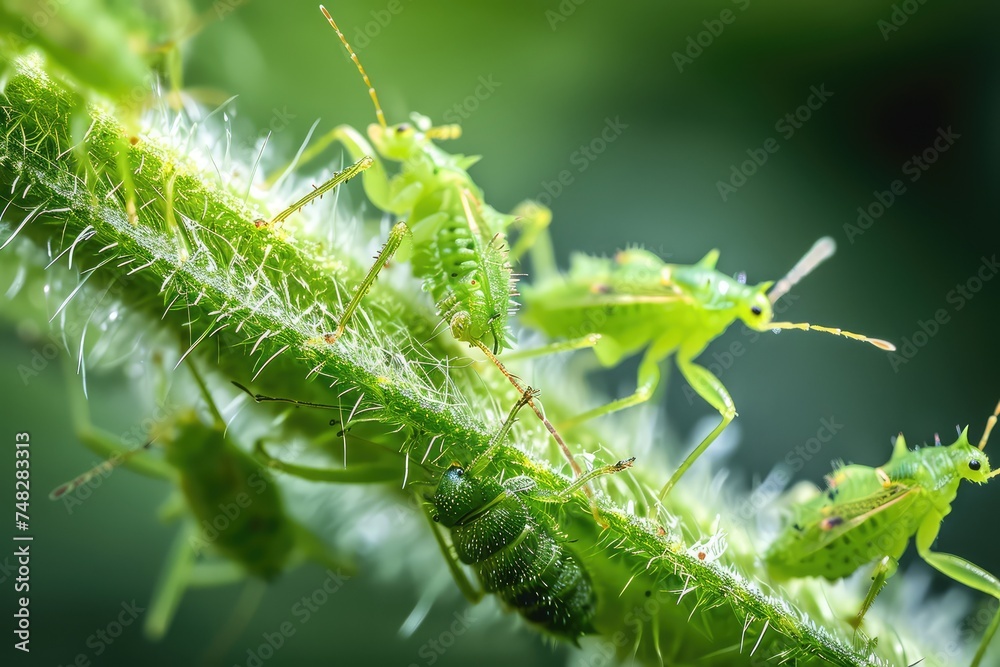 Aphid Insects, Greenfly On Plant, Small Garden Parasite Animals, Aphids ...