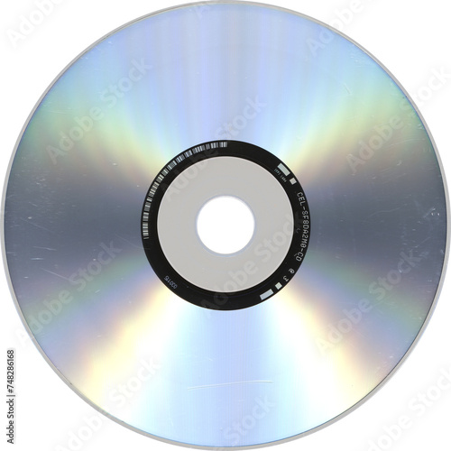 Isolated png CD disk with transparent plastic details, retro vintage old cd 