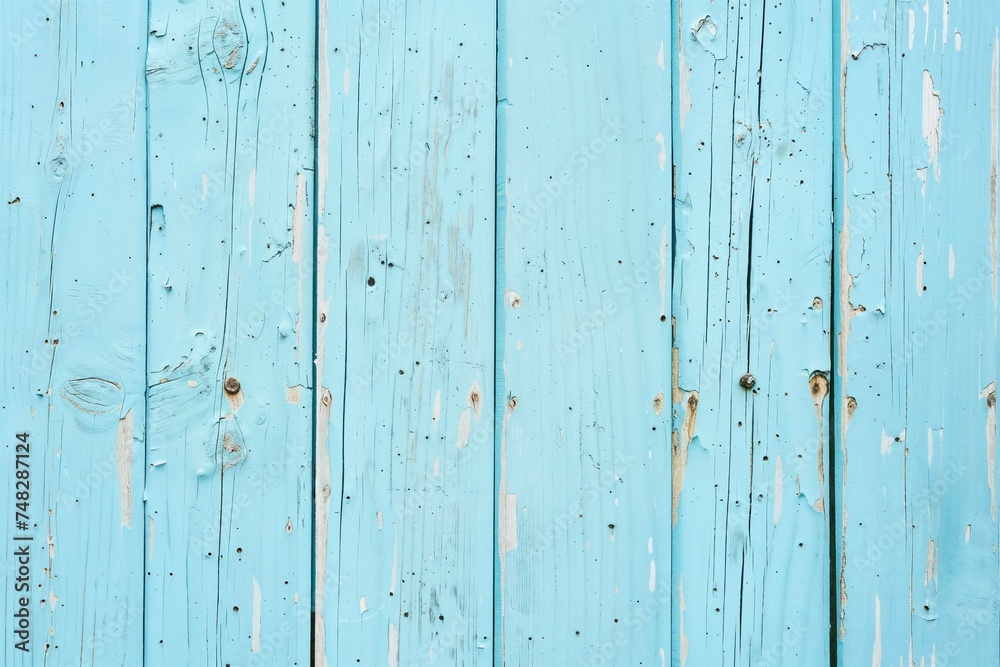 Texture di un piano di legno color azzurro pastello - obrazy, fototapety, plakaty 