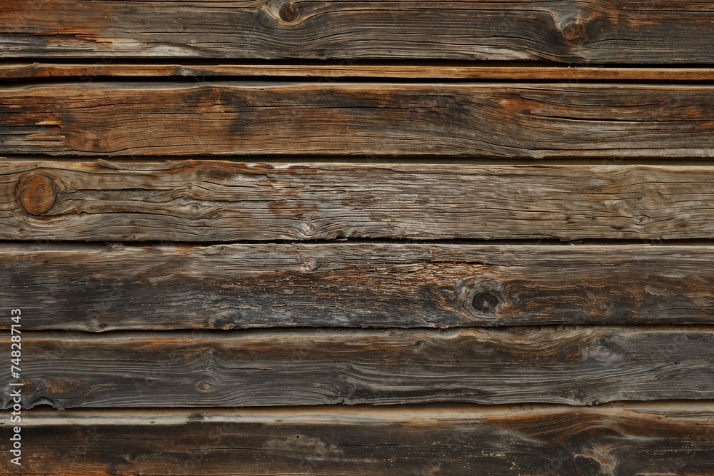 Texture di un piano di legno vecchio e antico marrone scuro - obrazy, fototapety, plakaty 