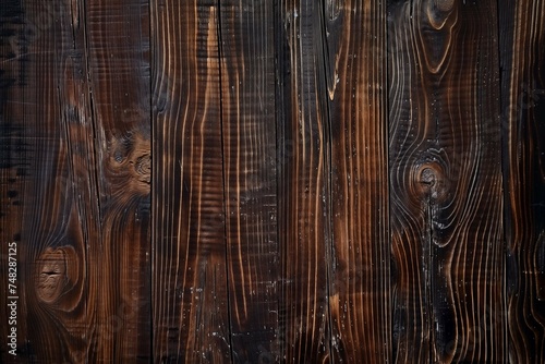 Texture di un piano di legno vecchio e antico marrone scuro