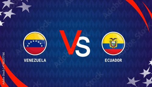 Venezuela vs Mexico broadcast template for sports Copa America 2024. vector illustration photo