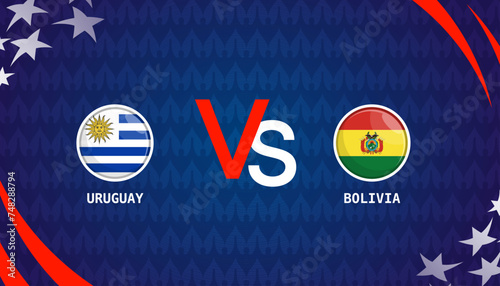 URUGUAY vs Bolivia broadcast template for sports Copa America 2024. vector illustration