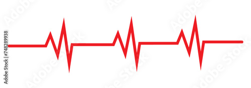 Heartbeat red line icon. Heart beat wave. Heartbeat sign in flat design. Heartbeat graph vector. vector illustration. EKG, ECG, cardiogram line icon.