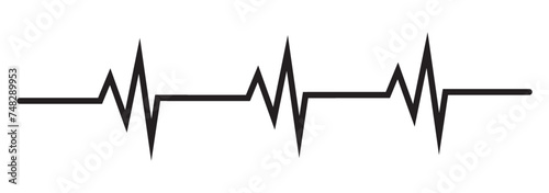  Heart beat wave. Heartbeat sign in flat design. Heartbeat silhouette line icon. ECG, EKG cardiogram silhouette line icon. Heartbeat graph vector. vector illustration.