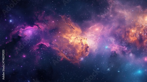 Nebula and galaxies in space wallpaper.