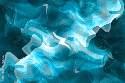 Abstract blue wave blurry background 