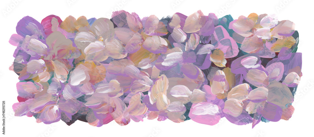 Fototapeta premium Art oil and Acrylic smear flower blot painting frame. Abstract texture color stain brushstroke background.