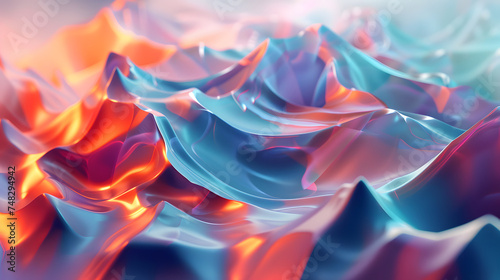 Advanced Computational Art: A Modern Digital Abstract 3D Backdrop Created by Generative AI, Showcasing Sophisticated Geometric Patterns and Dynamic Colors