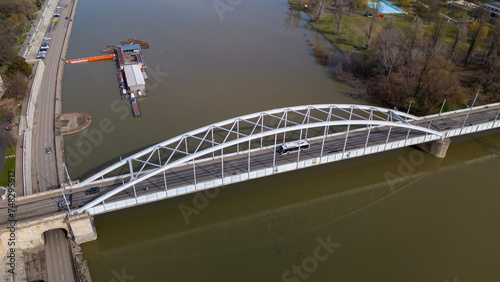 Fotografie Drone footage from downtown of Szeged, Hungary on a sunny winter day