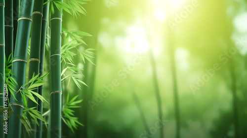 Green bamboo forest background  green bamboo swaying in the wind