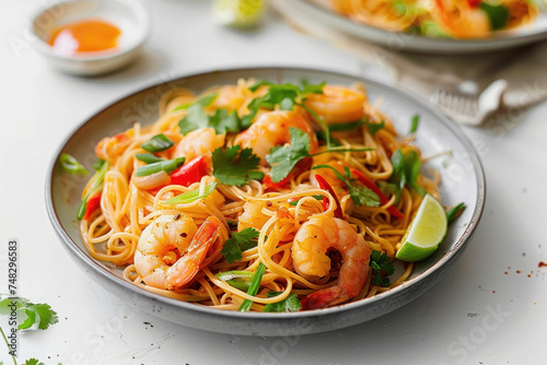 Spicy Shrimp Stir-Fry with Noodles and Vegetables