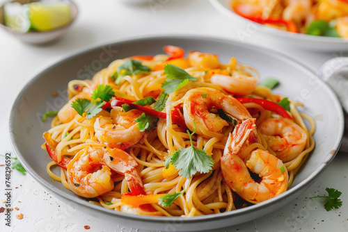 Spicy Shrimp Stir-Fry with Noodles and Vegetables