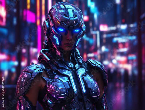 cyber person in a helmet