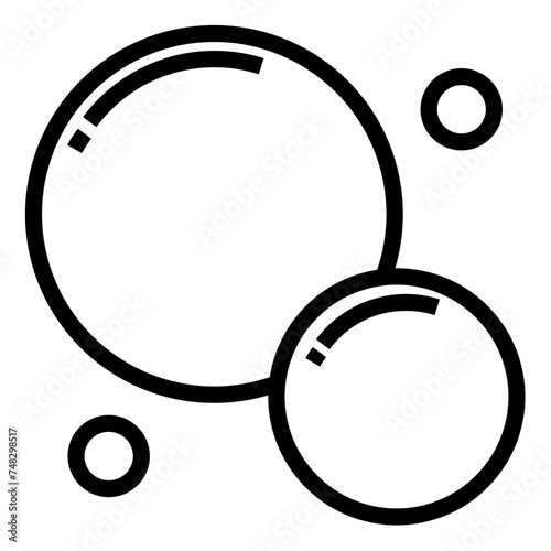 Foam or bubbles isolated icons, fizzy drink and effervescent effect