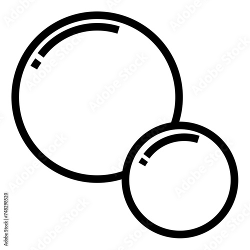 Foam or bubbles isolated icons, fizzy drink and effervescent effect