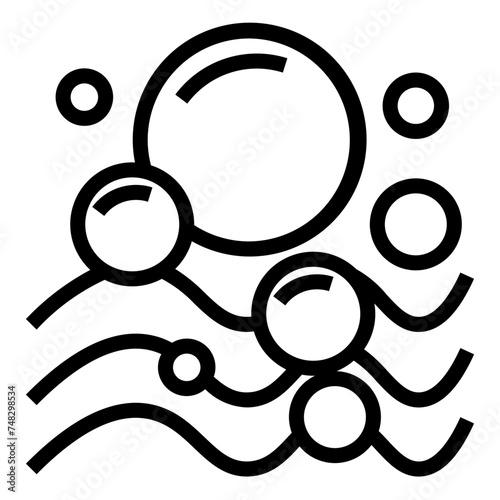 Foam or bubbles isolated icons, fizzy drink and effervescent effect