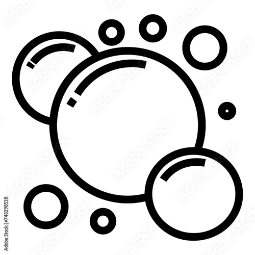 Foam or bubbles isolated icons, fizzy drink and effervescent effect