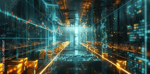 a chart showing the market in a room with gold bars