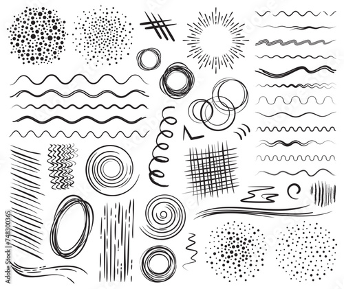 Hand drawn graphic elements for organic design