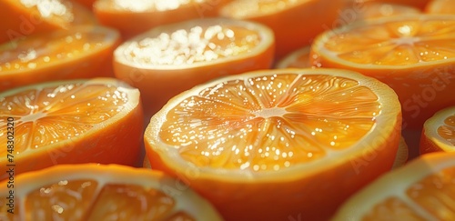a lot of orange slices are displayed