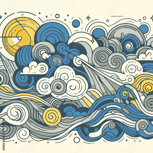illustration of an background with clouds © Gblack